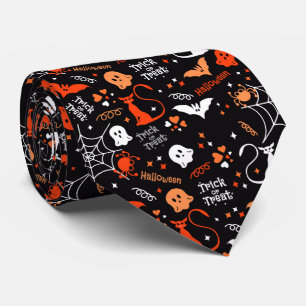 Cravate Spider Bat Chat Web Trick Ghost Halloween Éffrayan