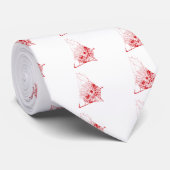 Cravate Spider Web Le MUSÉE Zazzle Red Web (Roulé)