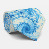 Cravate spirale bleue électrique art fractal fond motif (Roulé)