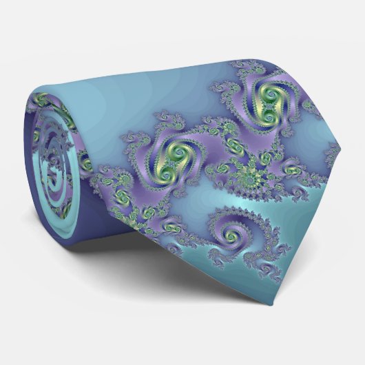 Cravate Spirale bleue/verte (cravate) (Roulé)