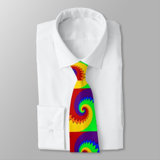 Cravate Spirale numérique arc-en-ciel (Attaché)