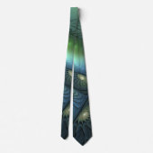 Cravate Spirales Turquoise Beige Vert Abstrait Fractal Art (Dos)