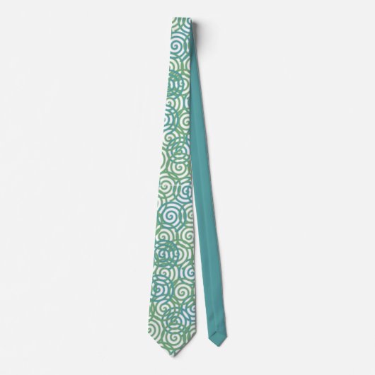 Cravate Spirales Vert Bleu (Devant)