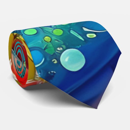 Cravate Splash ! Bulles colorées Abstraites (Roulé)