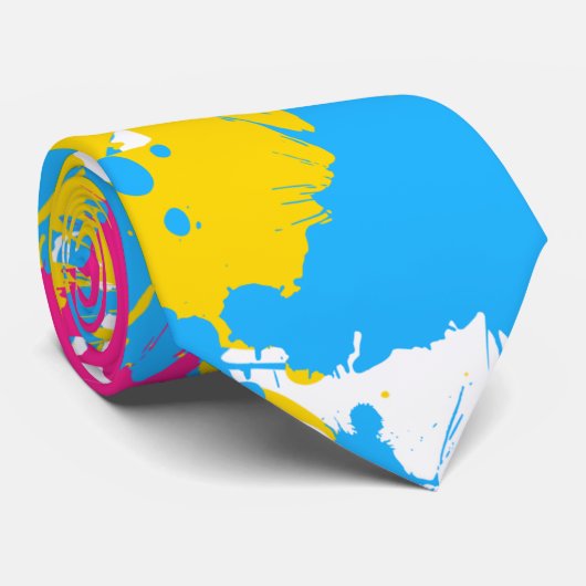 Cravate Splash de Color | Panexual Pride (Roulé)