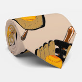 Cravate Sport Necktie avec Gant de Baseball et Bat (Roulé)