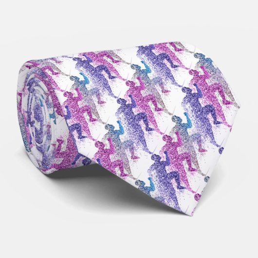 Cravate Sport Runman en Mauve, violet et rose (Roulé)