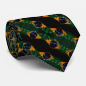 Cravate Sportif moderne Brésil Drapeau satiné (Roulé)