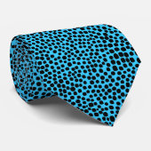 Cravate Spots aléatoires - Noir sur le ciel bleu (Roulé)