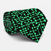 Cravate Spots connectés - Mint vert sur noir (Roulé)
