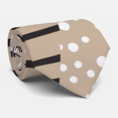 Cravate Spots et bandes 2 - Taupe, Noir et Blanc (Roulé)