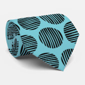 Cravate Spots Lined 190917 - Noir sur Robin Oeuf Bleu (Roulé)