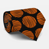 Cravate Spots Lined 190917 - Orange on Black (Roulé)