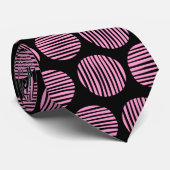 Cravate Spots Lined 190917 - Rose et Noir (Roulé)