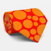 Cravate Spotty - Orange sur rouge (Roulé)