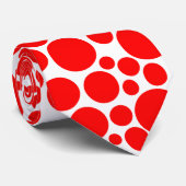 Cravate Spotty - Rouge sur blanc (Roulé)