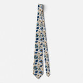 Cravate Spring Blue And Cream Floral Flowers  (Devant)
