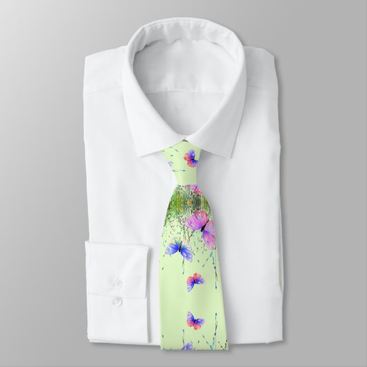 Cravate Spring Butterflies Neck Tie (Attaché)