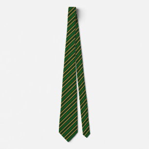 Cravate Springbok vert et or bonbons rayures