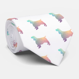 Cravate Springer Spaniel Chien race Geo Silhouette Pastel
