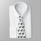 Cravate Sprocker Chien Espagnol Jaune & Grille Noire Blanc (Attaché)