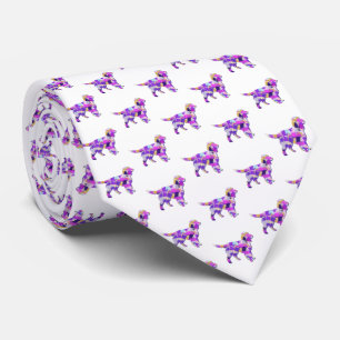 Cravate Sprocker Chien Espagnol Silhouette mignonne violet