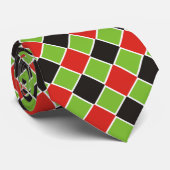 Cravate Squares Pattern black red white + your idea (Roulé)
