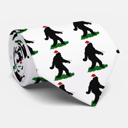 Cravate Squatchine de Noël' (Roulé)