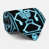 Cravate squelette bleu électrique (Roulé)