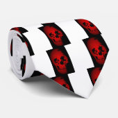 Cravate Squelette crâne rouge (Roulé)