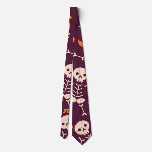 Cravate Squelette d'Halloween mignonne (Dos)