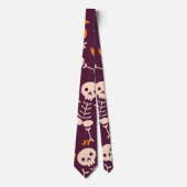 Cravate Squelette Halloween mignon (Devant)