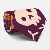 Cravate Squelette Halloween mignon (Roulé)