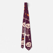 Cravate Squelette Halloween mignon (Dos)