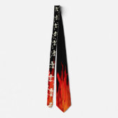 Cravate Squelettes dansants en feu pour Halloween (Dos)