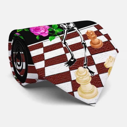 Cravate Squelettes d'échecs (Roulé)