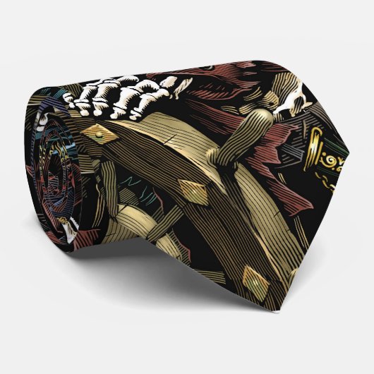 Cravate squelettique de pirate (Roulé)