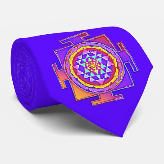 Cravate Sri Yantra - Symbole hindouiste Design 1 (Roulé)