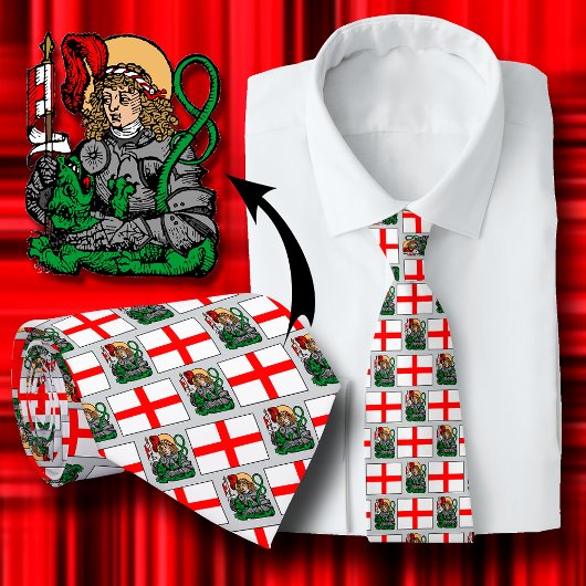Cravate St. George et le Motif Drapeau Dragon & Anglais