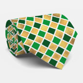 Cravate St. Patric Geometric Pattern Gold and Green (Roulé)