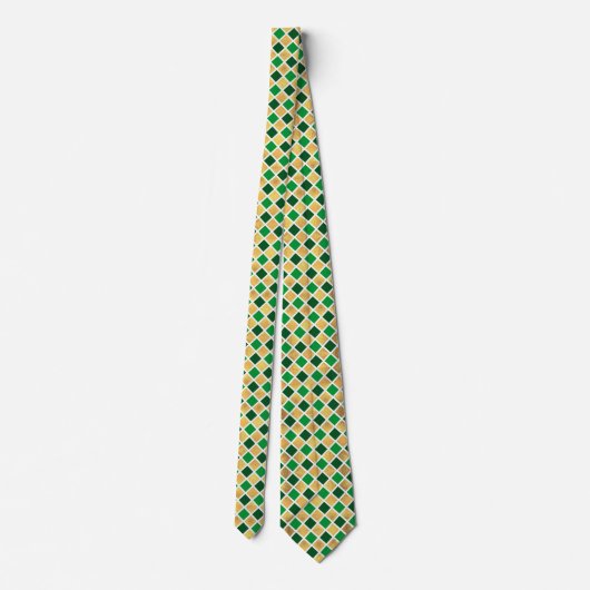 Cravate St. Patric Geometric Pattern Gold and Green (Dos)