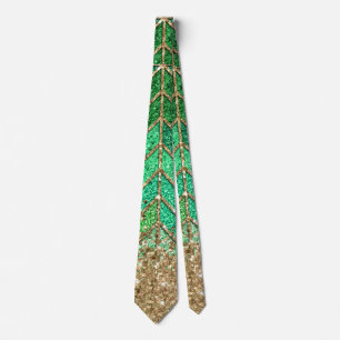 Cravate St Patrick Green Gradient Parties scintillant étin