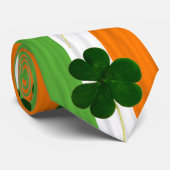 Cravate St Patrick Shamrock Clovers Irish Flag Irlande (Roulé)