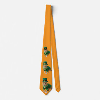 Cravate St Patrick's Day Cat Orange 