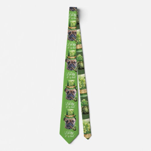 Cravate St. Patrick's Day Chien Papa Custom Funny Chien ph (Devant)