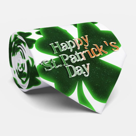 Cravate St. Patrick's Day Four Leaf Clover (Roulé)