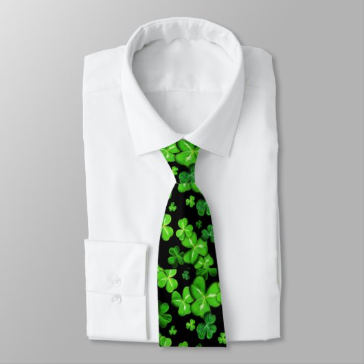 Cravate St. Patrick's Day Légendes Motifs Shamrocks irland (Attaché)