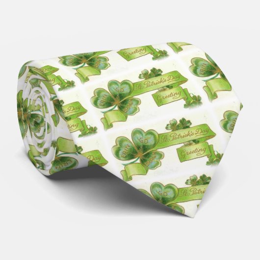 CRAVATE ST PATRICK'S DAY PARTY /SHAMROCKS AND HORSESHOE (Roulé)