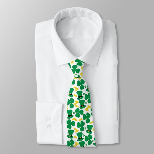 Cravate St. Patrick's Day Pièces Shamrocks et Motif Casque (Attaché)
