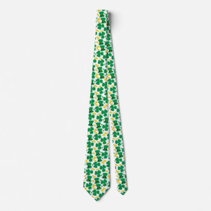 Cravate St. Patrick's Day Pièces Shamrocks et Motif Casque
